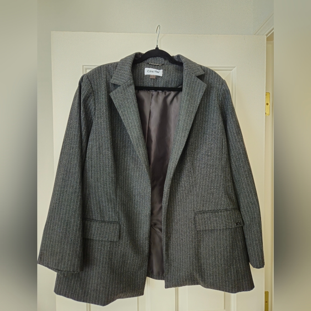 Calvin Klein Charcoal Pinstripe Jacket